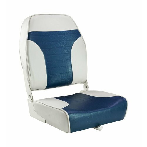 Кресло складное мягкое ECONOMY с высокой спинкой, цвет белый/синий 1040667