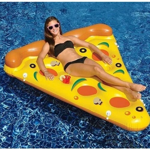 Стильный надувной матрас 'Пицца' 171х99х21см, Плавательный круг для взрослых и детей