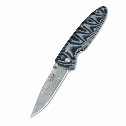 Нож склажной MCUSTA VG-10 в обкладке из дамасской стали (32 слоя), микарта , клипса