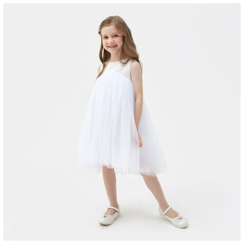 Платье для девочки MINAKU: PartyDress цвет белый, рост 104