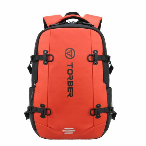 Рюкзак спортивный TORBER Xtreme TS1101OR с отделением для ноутбука 18', оранжевый/чёрный, полиэстер 900D, 31х12х46 см, 17 л