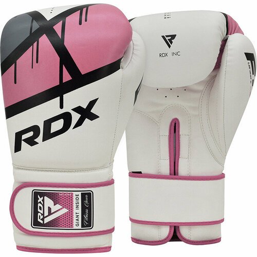Боксерские перчатки RDX F7 12oz белый/розовый